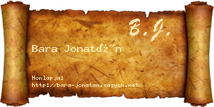 Bara Jonatán névjegykártya